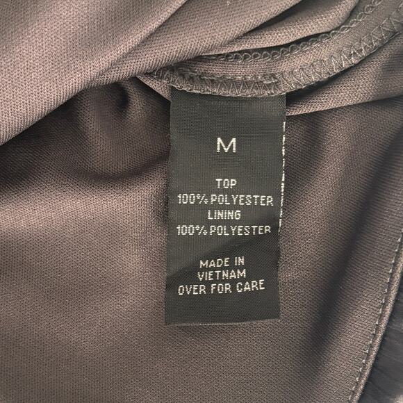 Black Bubble Hem Blouse Medium Gold Rhinestone Collar Top Shirt Bell I.N. Studio - Picture 8 of 11